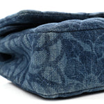 Denim Quilted Medium Camellia Flap Blue