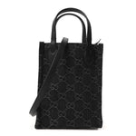 Denim GG Monogram Calfskin Mini Ophidia Tote Bag Black