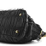 Nappa Gaufre Top Handle Satchel Black