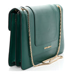 Calfskin Serpenti Forever Snake Strap Crossbody Bag Emerald Green
