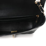 Lambskin Quilted Mini Rectangular Flap Black