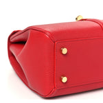 Grained Calfskin Small 16 Top Handle Bag Red