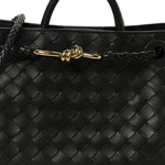 Nappa Intrecciato Small Andiamo Shoulder Bag Black