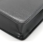Shiny Calfskin Triomphe Margo Wallet on Chain Black