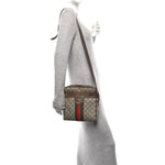 GG Supreme Monogram Web Small Ophidia Messenger Bag Brown