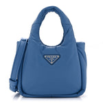 Nappa Soft Padded Small Double Handled Shoulder Bag Celeste