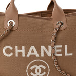 Mixed Fibers Small Deauville Tote Dark Beige