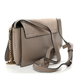 Suede Calfskin Small Faye Shoulder Bag Motty Grey