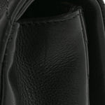 Calfskin Chevron Quilted Mini Rock The Corner Flap Black