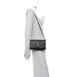 Grain De Poudre Matelasse Chevron Monogram Monochrome Chain Wallet Black