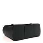 Grained Calfskin Intrecciato Small Arco Tote Black