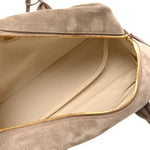 Suede Calfskin Large Perfect Bowling Bag Grey