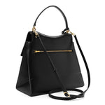 Natural Smooth Calfskin Medium Nano Top Handle Handbag Black