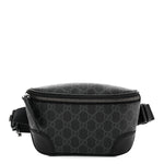 GG Supreme Monogram Emblem Calfskin Small Belt Bag Black Grey