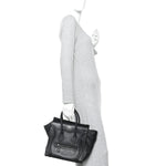 Drummed Calfskin Micro Luggage Black