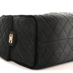 Washed Denim Quilted Small Chanel 25 Handbag Black