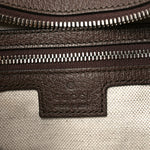 GG Supreme Monogram Textured Calfskin Web Large Attache Shoulder Bag Beige Ebony New Acero