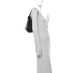 Grained Calfskin Small N/S Hook Tote Black