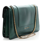 Iridescent Calfskin Serpenti Forever Shoulder Bag Emerald Green