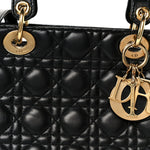 Lambskin Cannage Medium Lady Dior Black