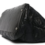 Glazed Calfskin Large On The Road Tote Black