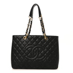 Caviar Quilted Grand Shopping Tote GST Black