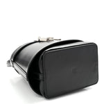 Box Calfskin Shark Lock Bucket Bag Black