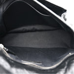 Crinkled Calfskin Matelasse Monogram Medium Niki Chain Satchel Black
