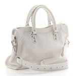 Agneau Arena Silver Hardware Small Le City Optic White