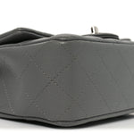 Caviar Quilted Mini Rectangular Flap Grey