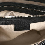 Piuma Calfskin Jumbo GG Embossed Medium Wristlet Messenger Bag Black