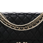 Lambskin Medium Westminster Pearl Flap Black