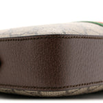 GG Supreme Monogram Textured Dollar Calfskin Web Ophidia Wristlet Shoulder Bag Beige Ebony New Acero
