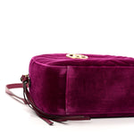 Velvet Matelasse GG Marmont Dome Backpack Fuchsia Violet Cyclamen