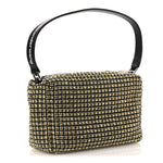 Mesh Crystal Rhinestone Medium Heiress Pouch Porcelain