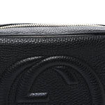 Pebbled Calfskin Small Soho Disco Bag Black