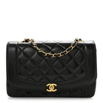 Lambskin Quilted Medium Single Flap Black