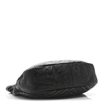 Glazed Calfskin Chevron Stitched Large 31 Shopping Bag Black Multicolor