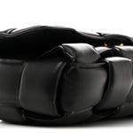 Paper Calfskin Maxi Intreccio Padded Cassette Crossbody Bag Black