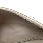 Smooth Calfskin Ava Logo Shoulder Bag White