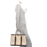 Toile Buffle Gala Garden Party Tote 36 MM Marron Fonce