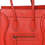 Drummed Calfskin Micro Luggage Vermillion