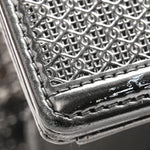 Metallic Patent Micro-Cannage Medium Diorama Flap Bag Onyx Black