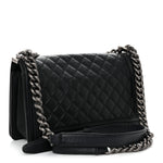 Lambskin Quilted Medium Boy Flap Black