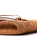 Suede Intrecciato Long Andiamo Top Handle Clutch Amber