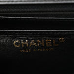 Lambskin Chevron Quilted Mini Rectangular Flap Black
