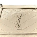 Crinkled Calfskin Matelasse Monogram Baby Niki Chain Satchel Crema Soft