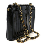 Patent Vertical Quilt Small Flap Black