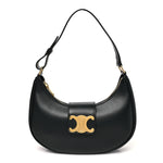 Smooth Calfskin Medium Strap Ava Triomphe Shoulder Bag Black