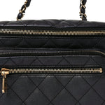 Iridescent Calfskin Quilted All About Waist Belt Bag Black